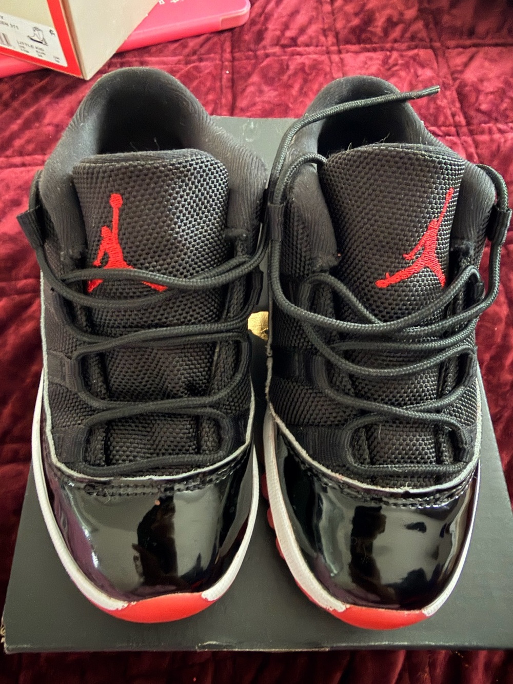 Jordan 11 Retro Low (TD) - Black and Red Sneakers - Little Kids - Size 10